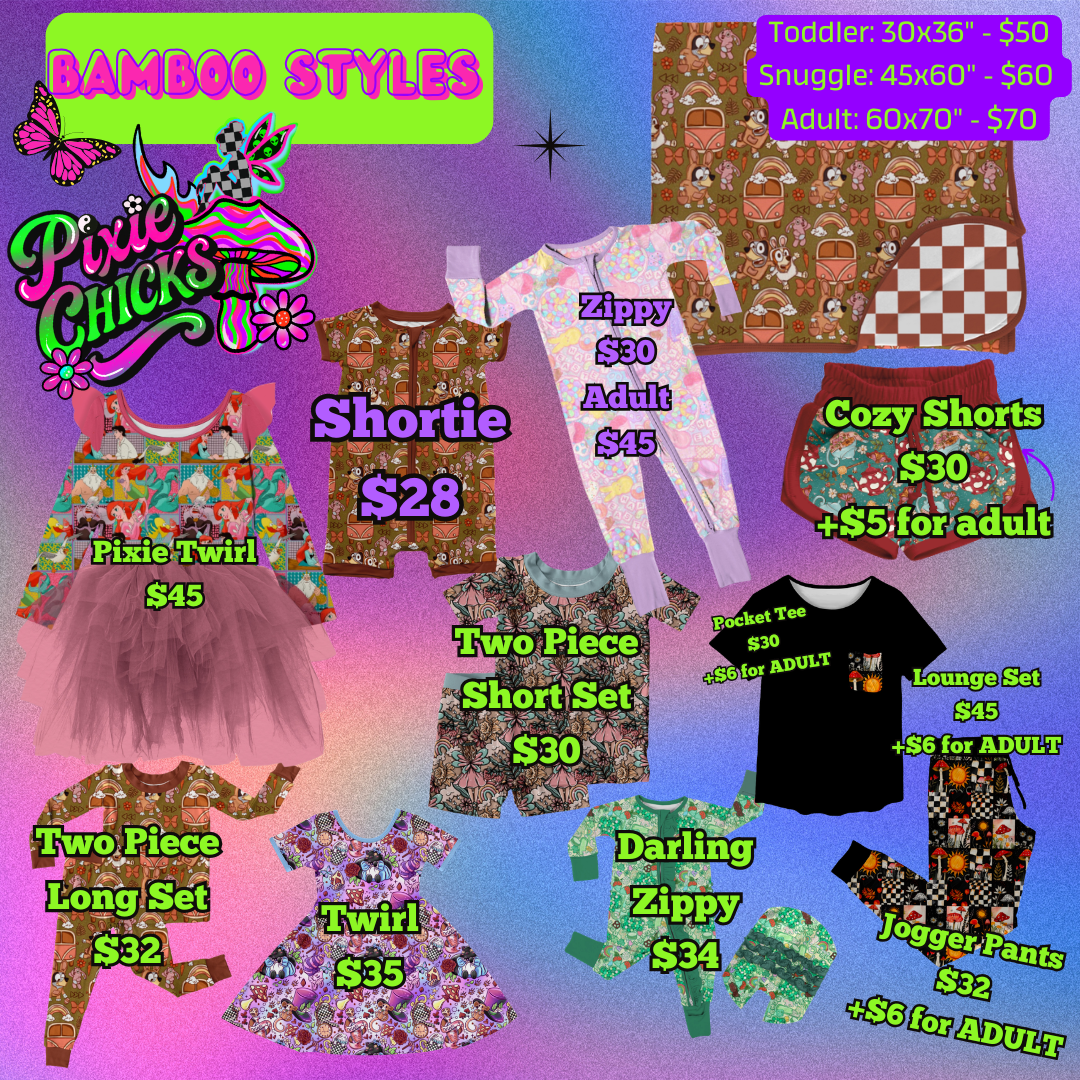 NEW Bamboo Preorder - ALL ADULT Styles