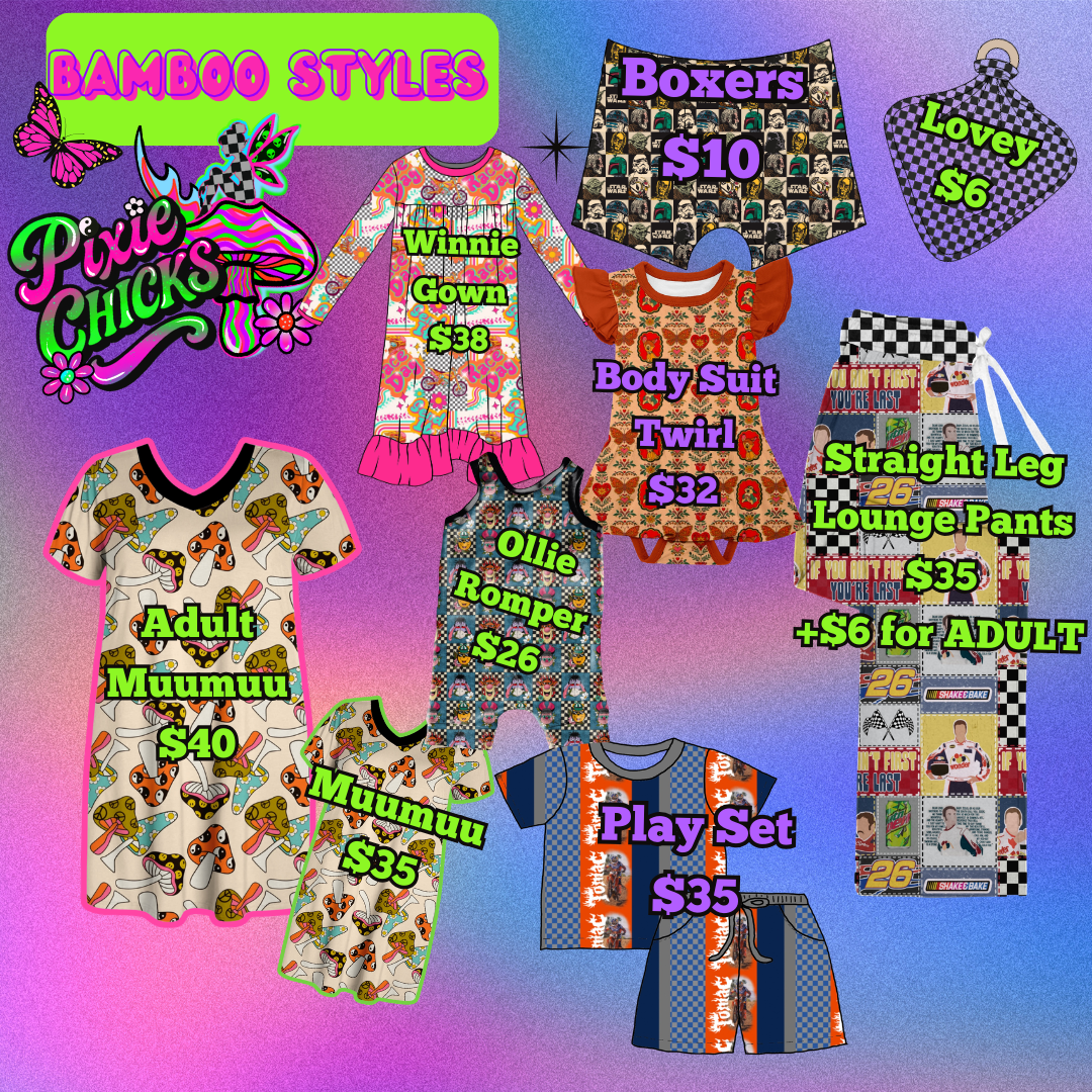 NEW Bamboo Preorder - ALL ADULT Styles