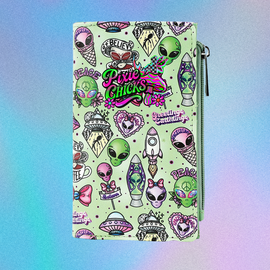 Alien Collage Wallet - Green