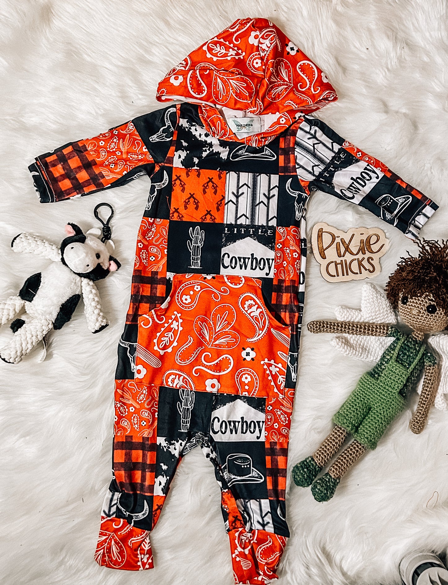 RTS Little Cowboy GWM Romper - LOTS!