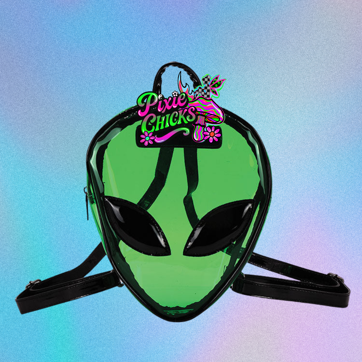 IRIDESCENT ALIEN HEAD BACKPACK
