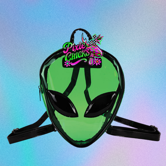 IRIDESCENT ALIEN HEAD BACKPACK