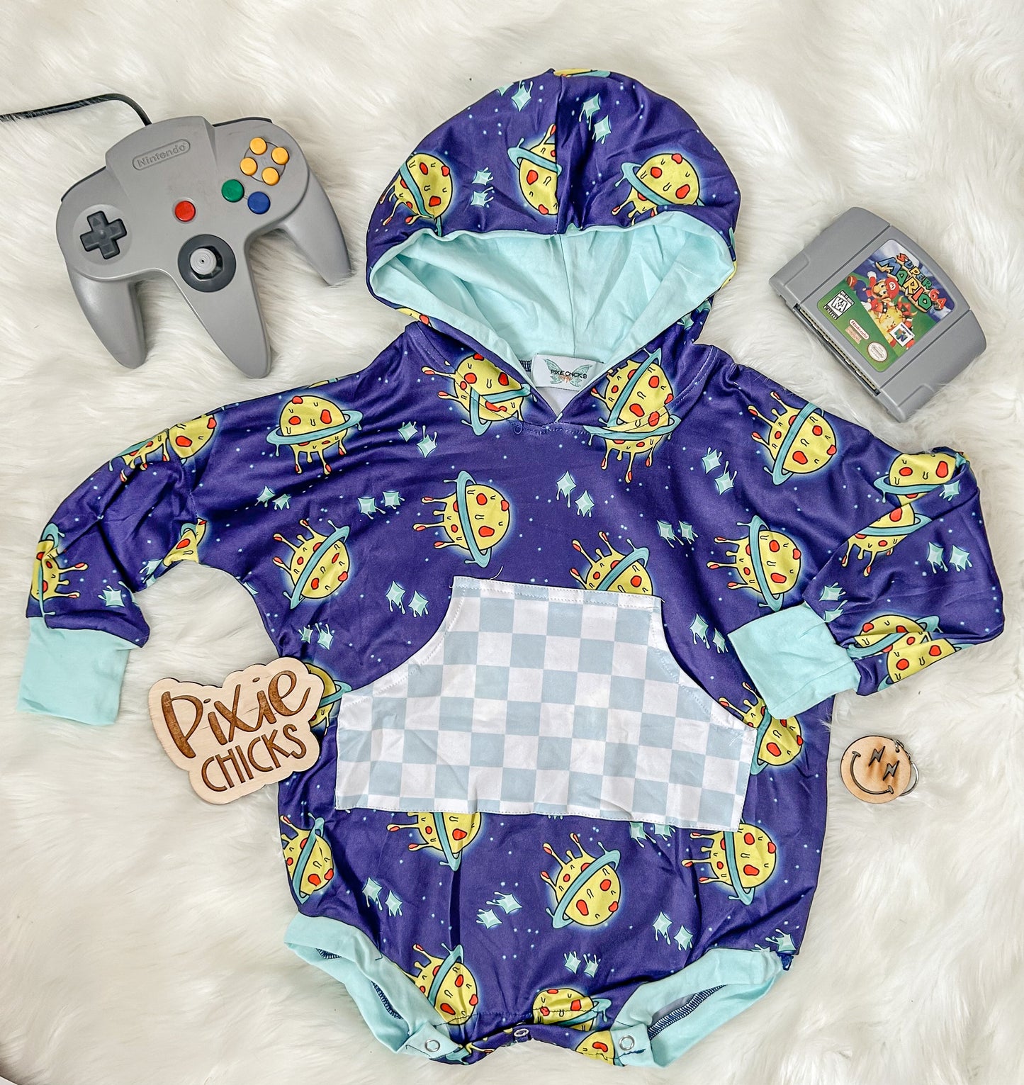 RTS Pizza Planet Raglan Romper - 0/3, 3/6, 6/12