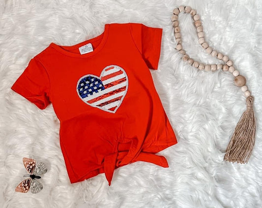 Sequins Heart Flag Tee - 3T